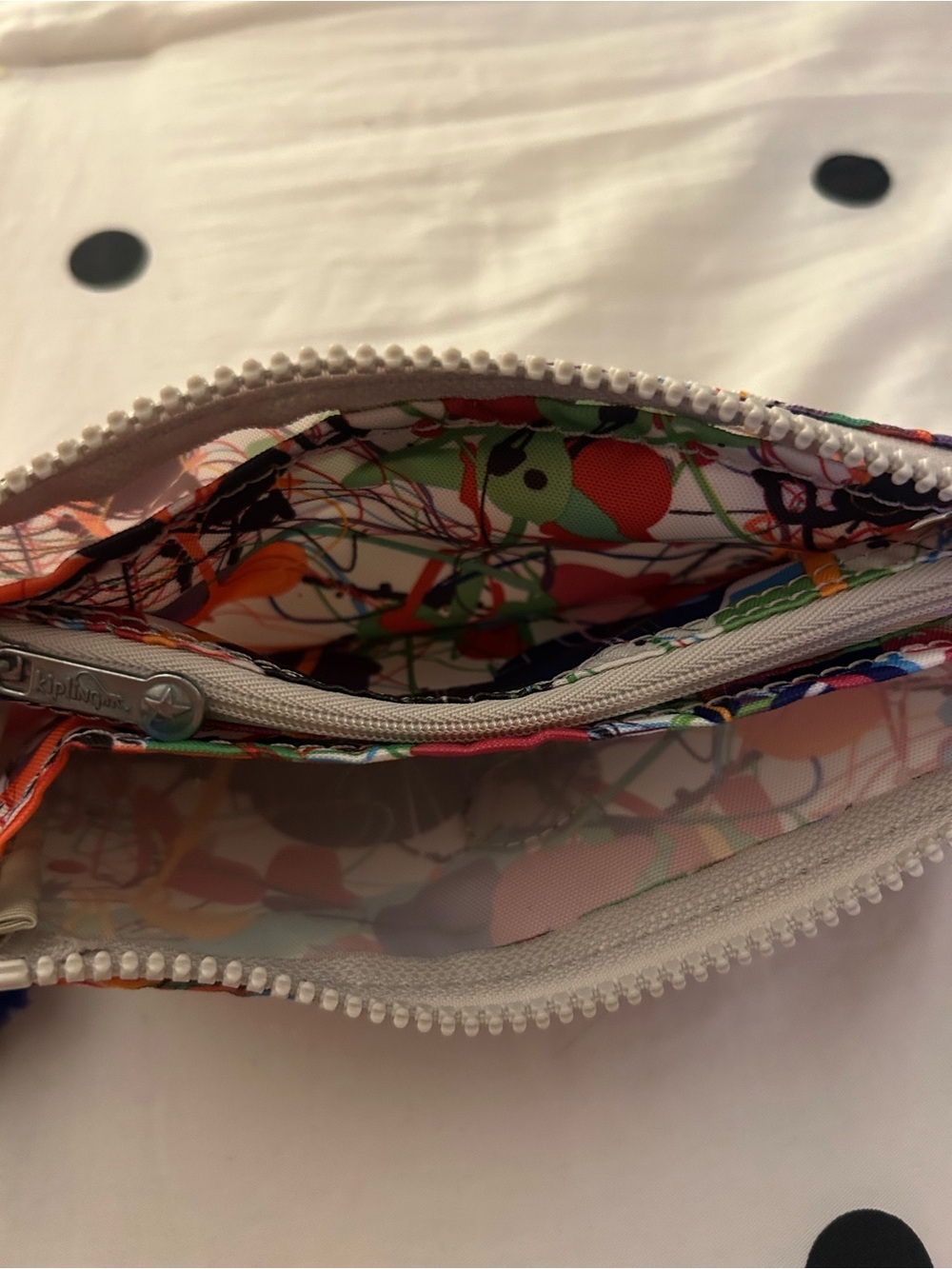 Kipling Creativity Large Pouch in Paint Ball Print View 5